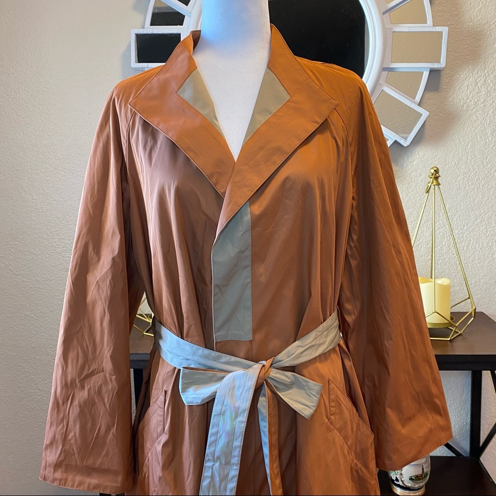 Tory Burch Reversible Trench Coat in Beige and Rust Size 4 NWT - Picture 14 of 16